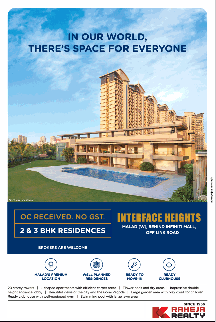 Book 2 & 3 bhk residences at Raheja Interface Heights in Malad, Mumabi